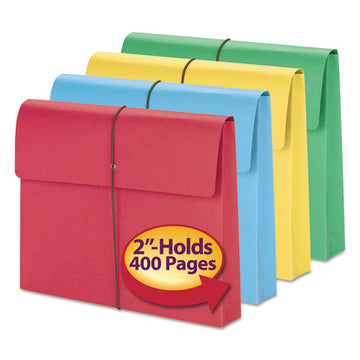 Smead® Expanding Wallet W- Elastic Cord, 2" Expansion, 1 Section, Legal Size, Redrope freeshipping - TVN Wholesale